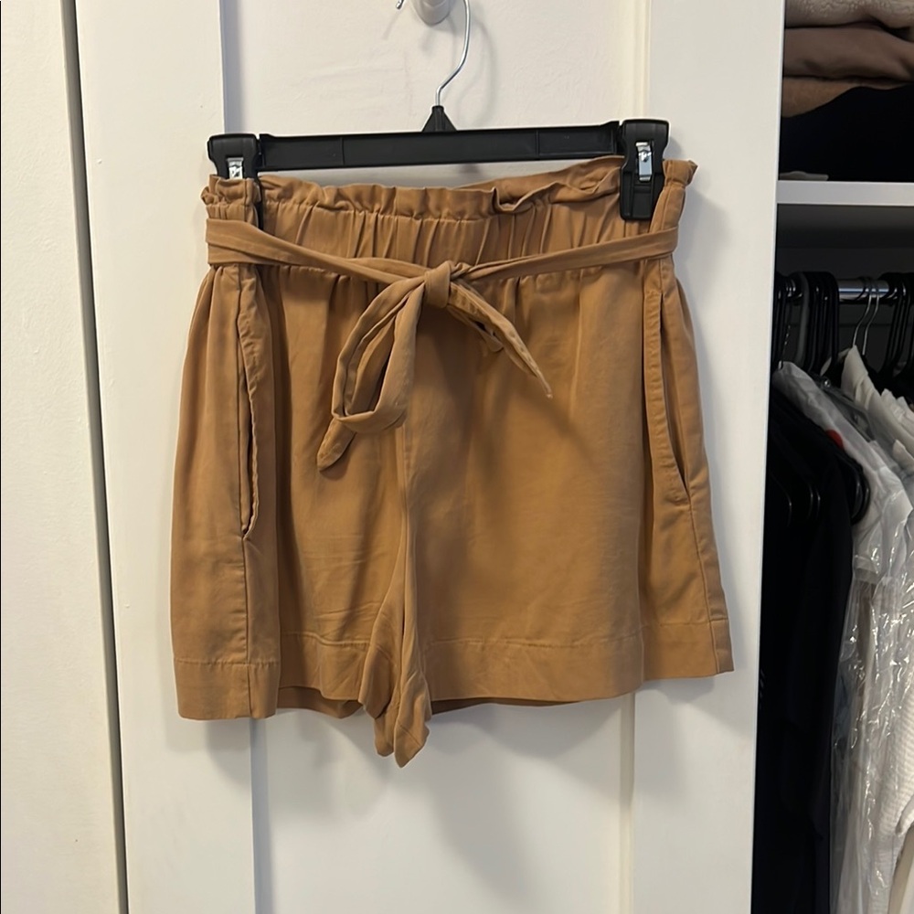 BCBGMaxAzria Tan High Waist Shorts with Belt